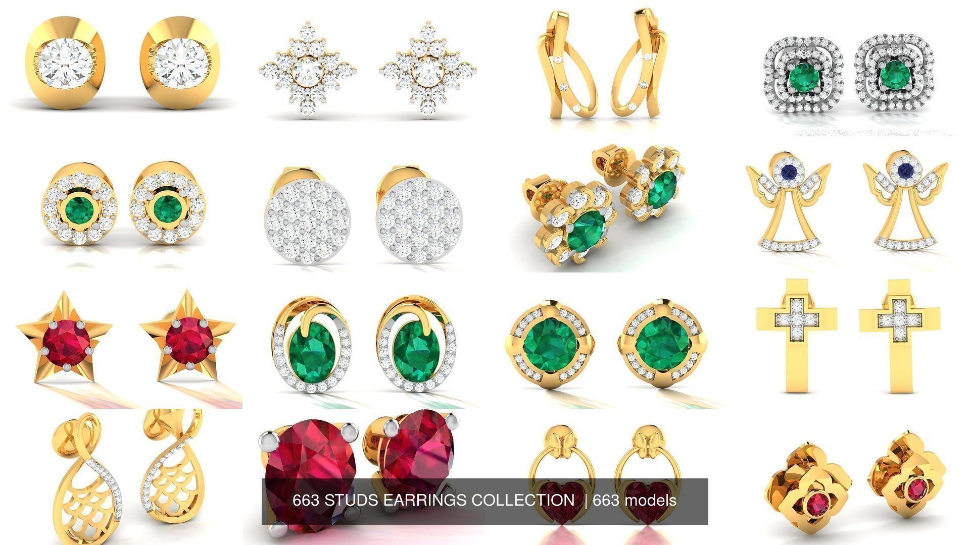 663 STUDS EARRINGS COLLECTION  _125