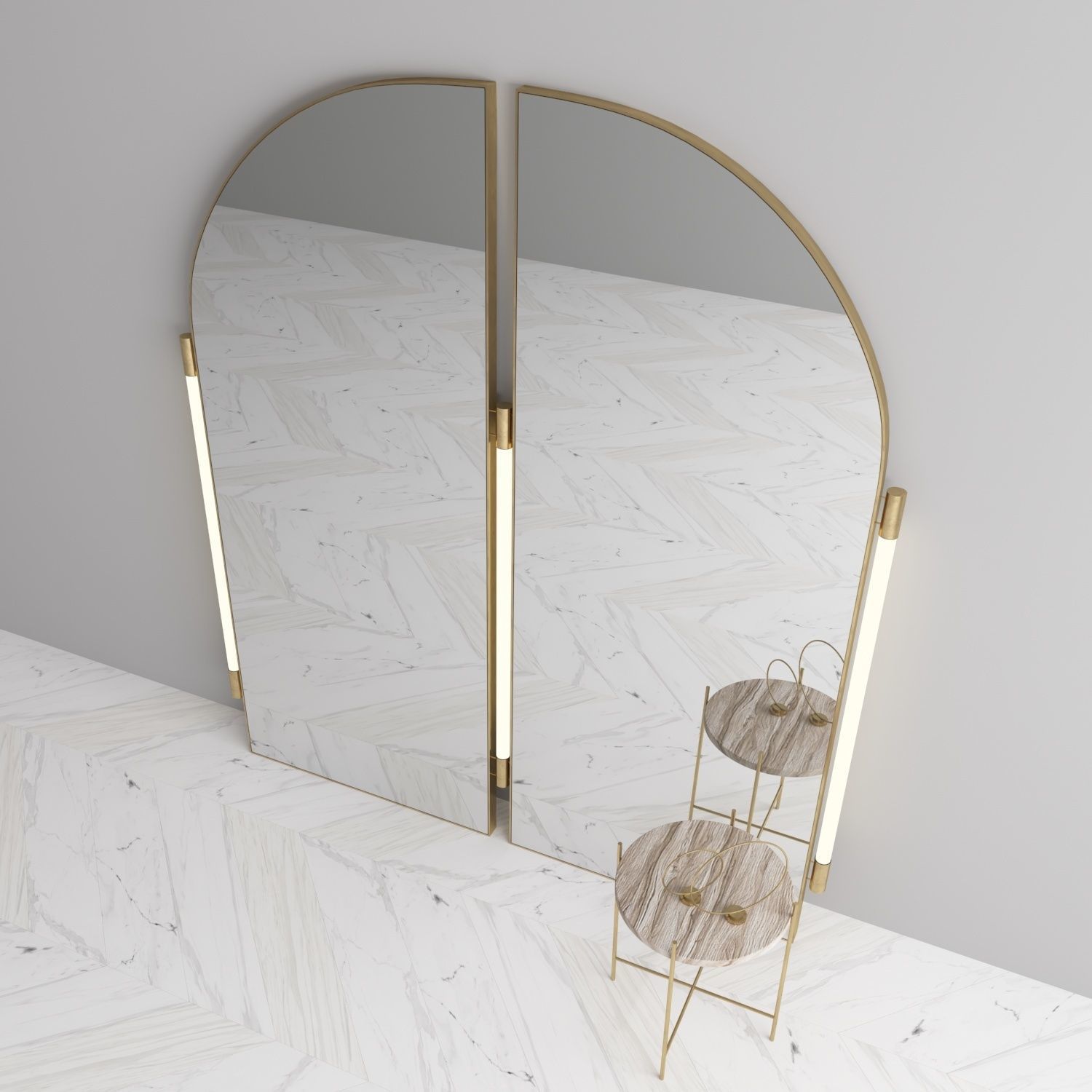 Mirror with table 3D model_2