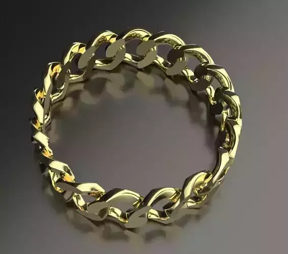 Cuban Link Chain Ring 4mm wide Curb link ring