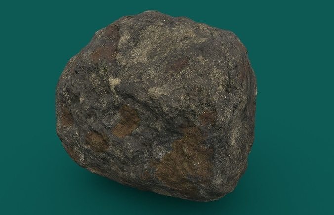 Mossy Rock 2 PBR Low-poly 3D model