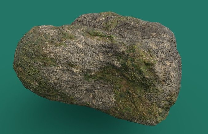 Mossy Rock 3 PBR Low-poly 3D model