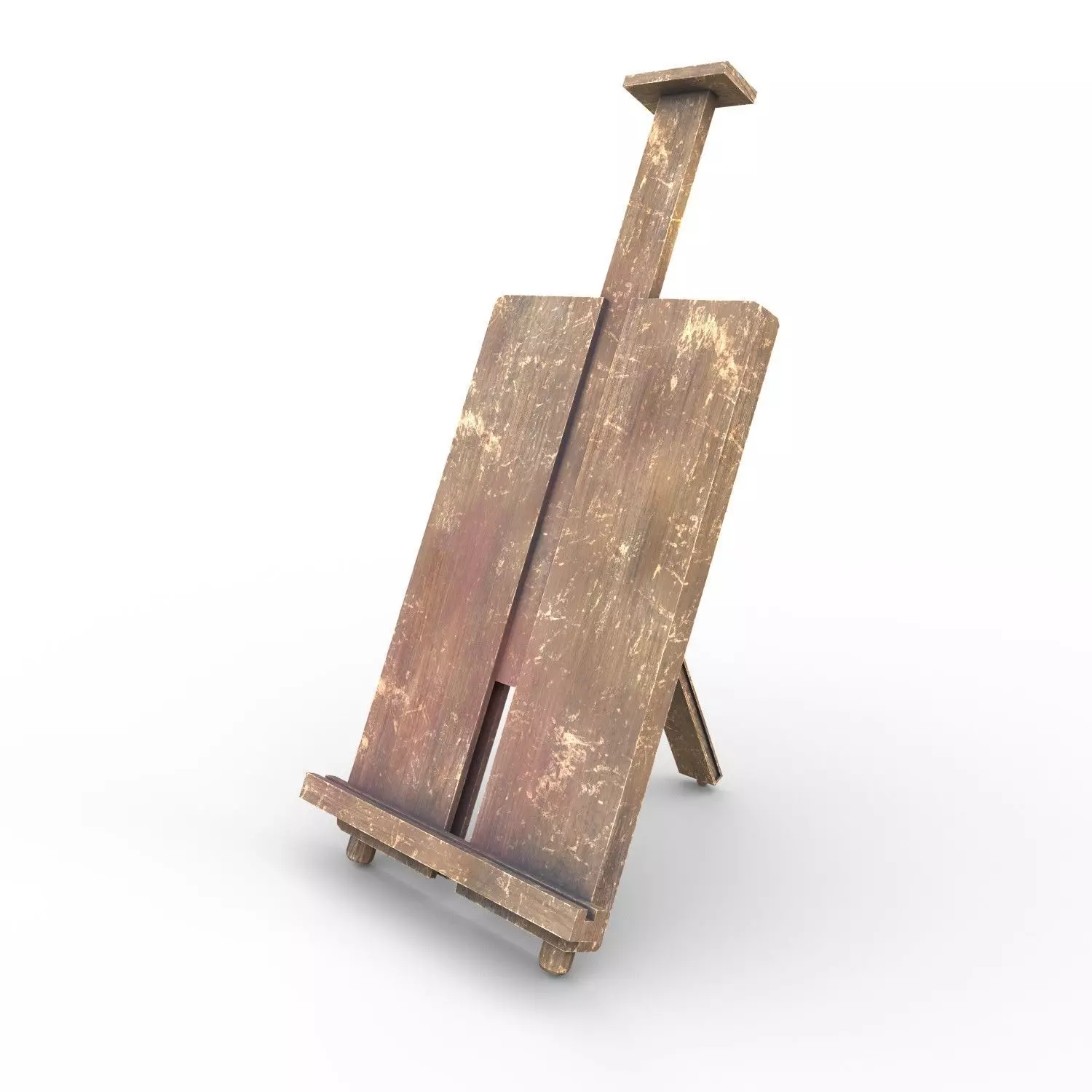 Easel wooden Low-poly 3D model_0