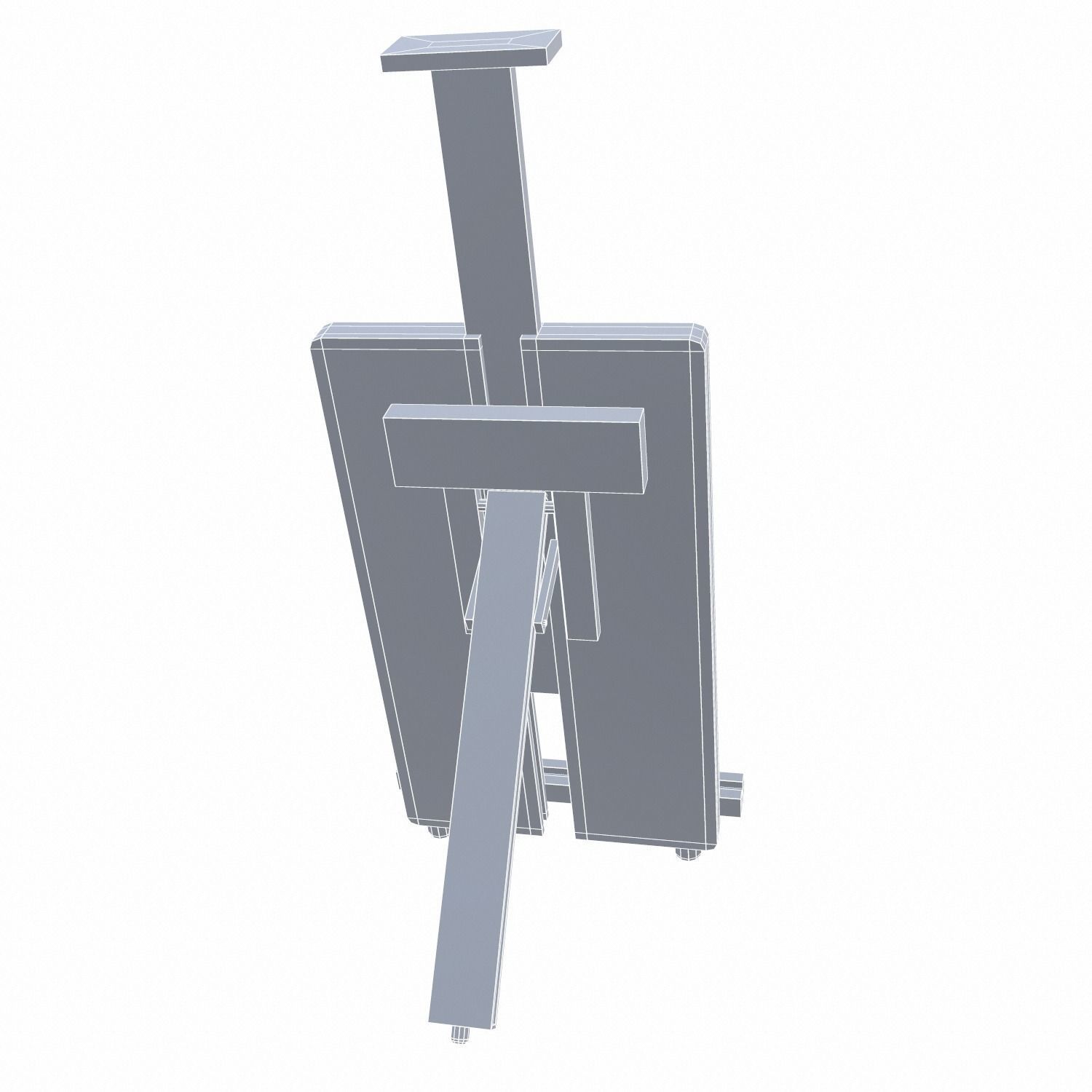 Easel wooden Low-poly 3D model_10