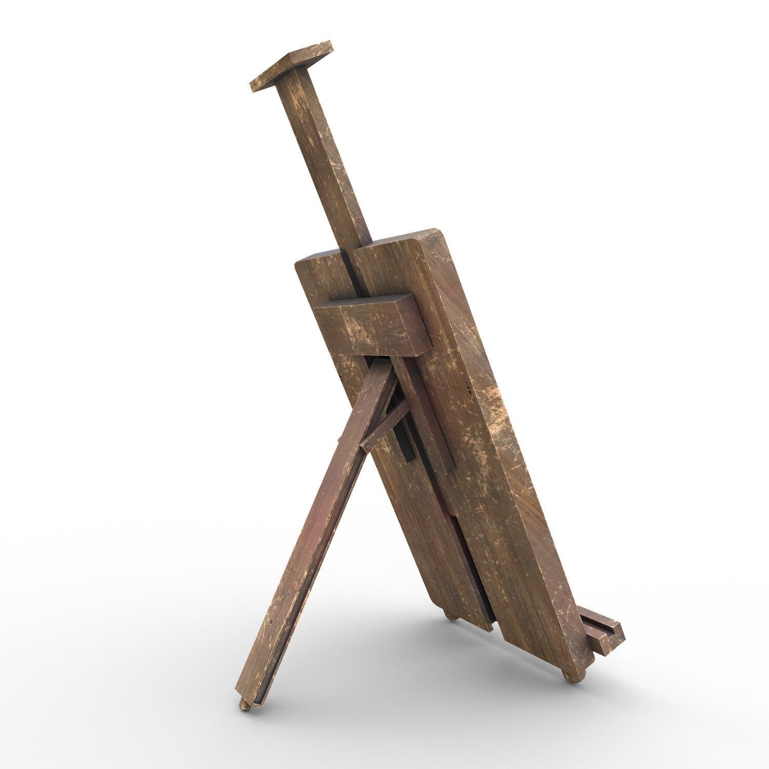 Easel wooden Low-poly 3D model_3