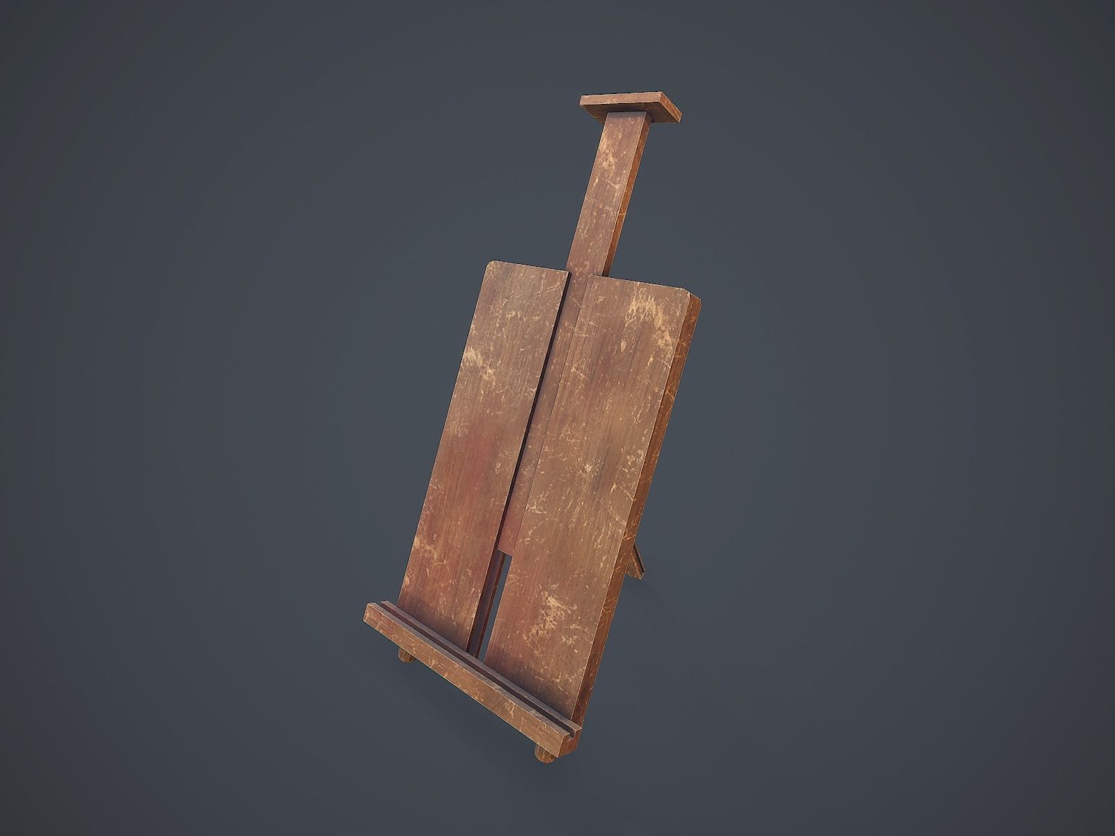 Easel wooden Low-poly 3D model_6