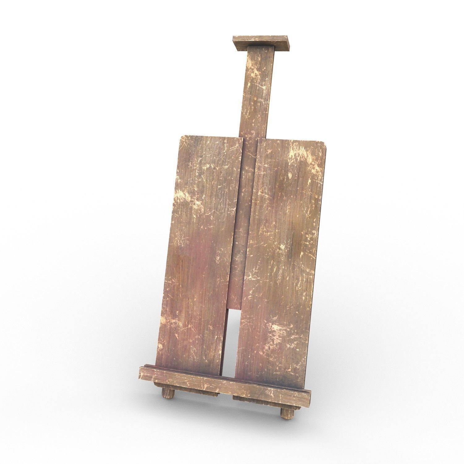 Easel wooden Low-poly 3D model_5