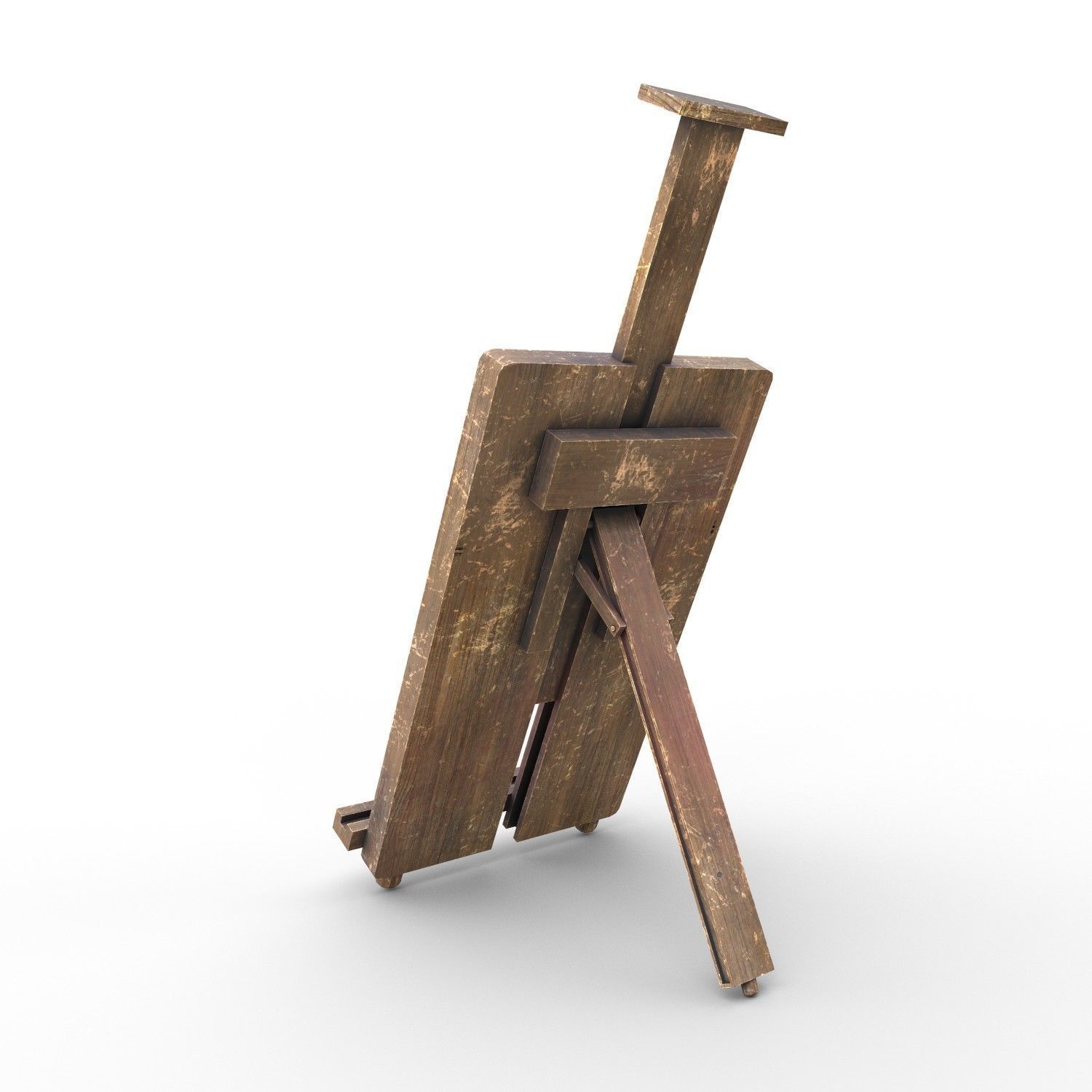 Easel wooden Low-poly 3D model_4