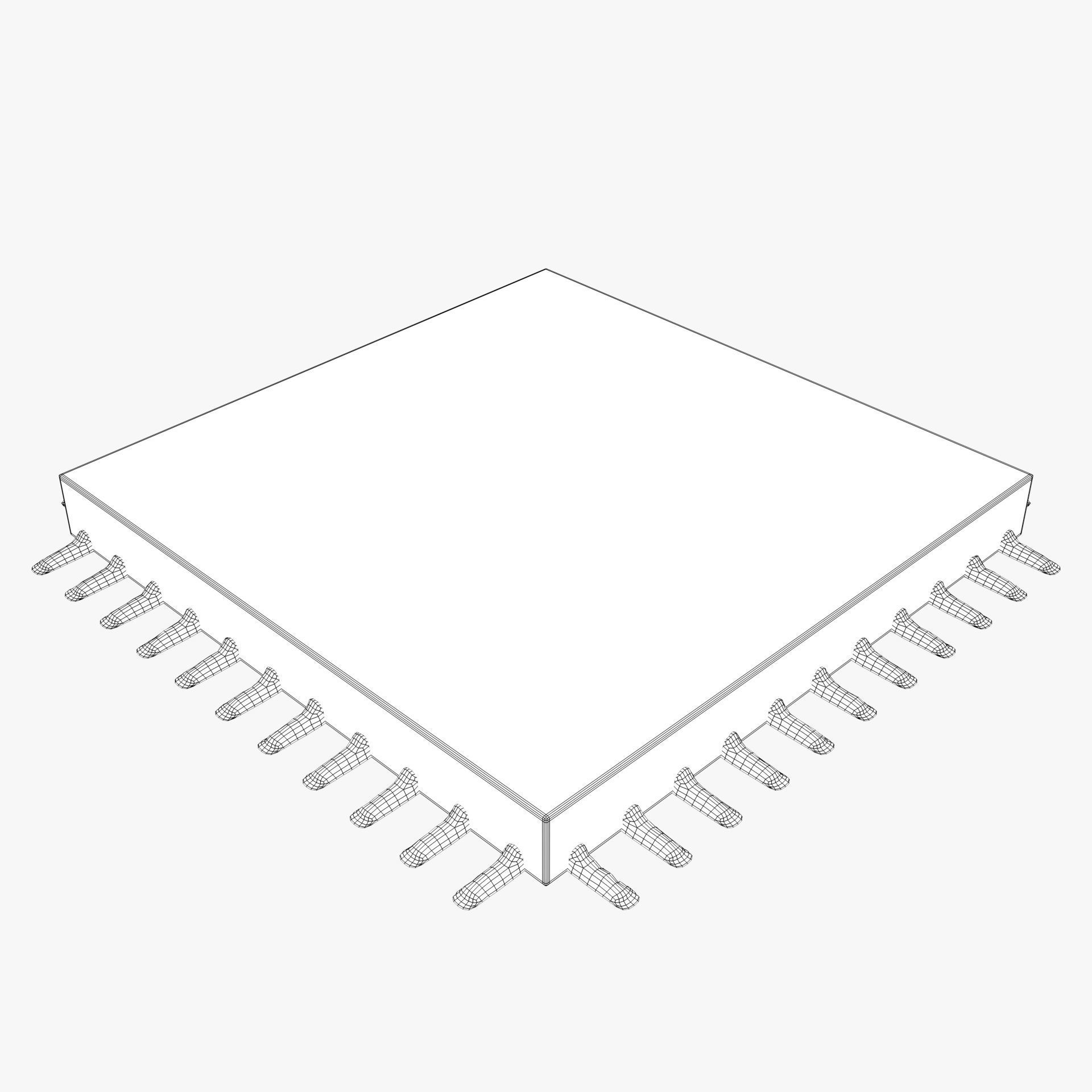 Square Chip with 2K PBR Textures 3D model_6