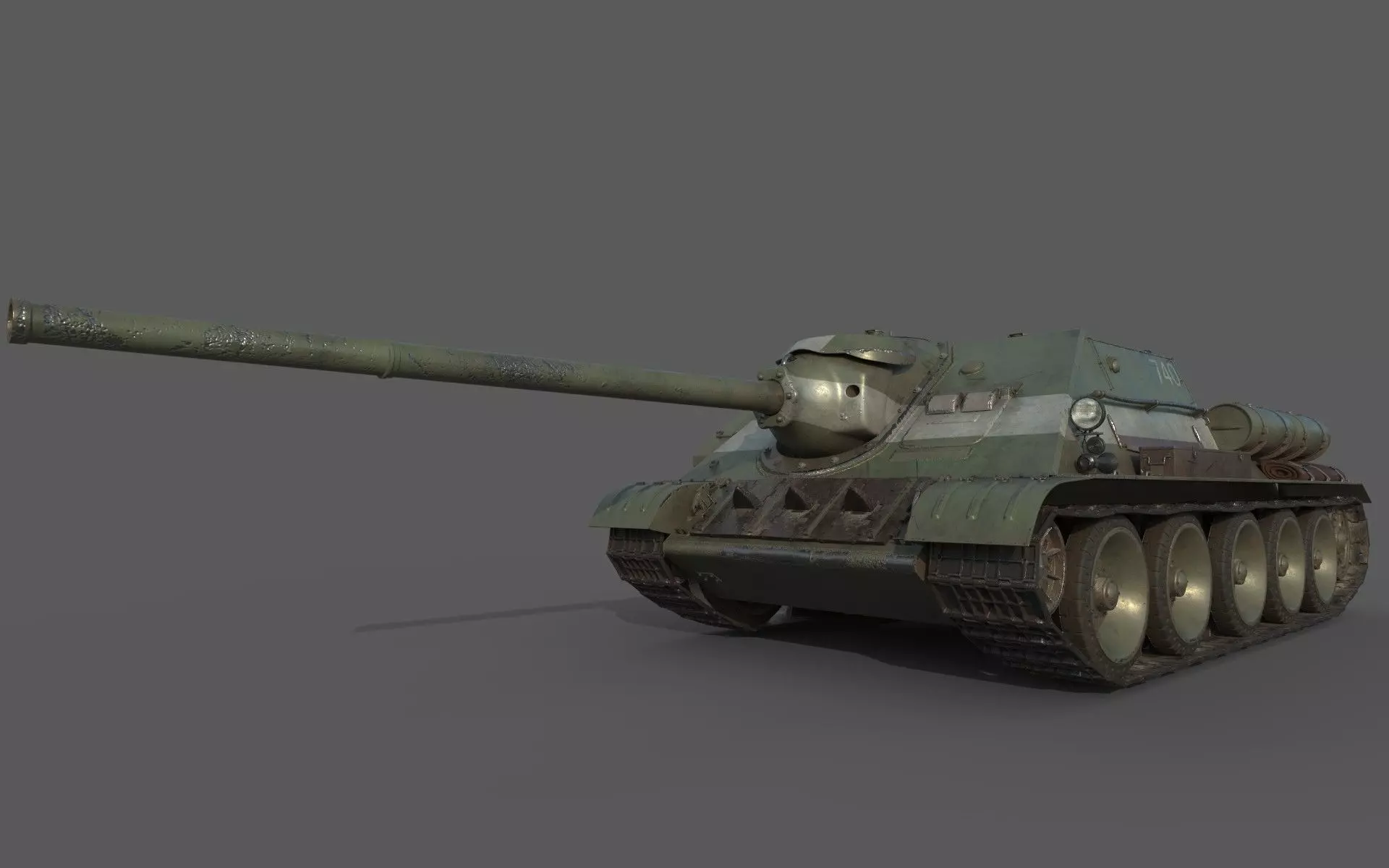 SU-100 USSR 3D model_0