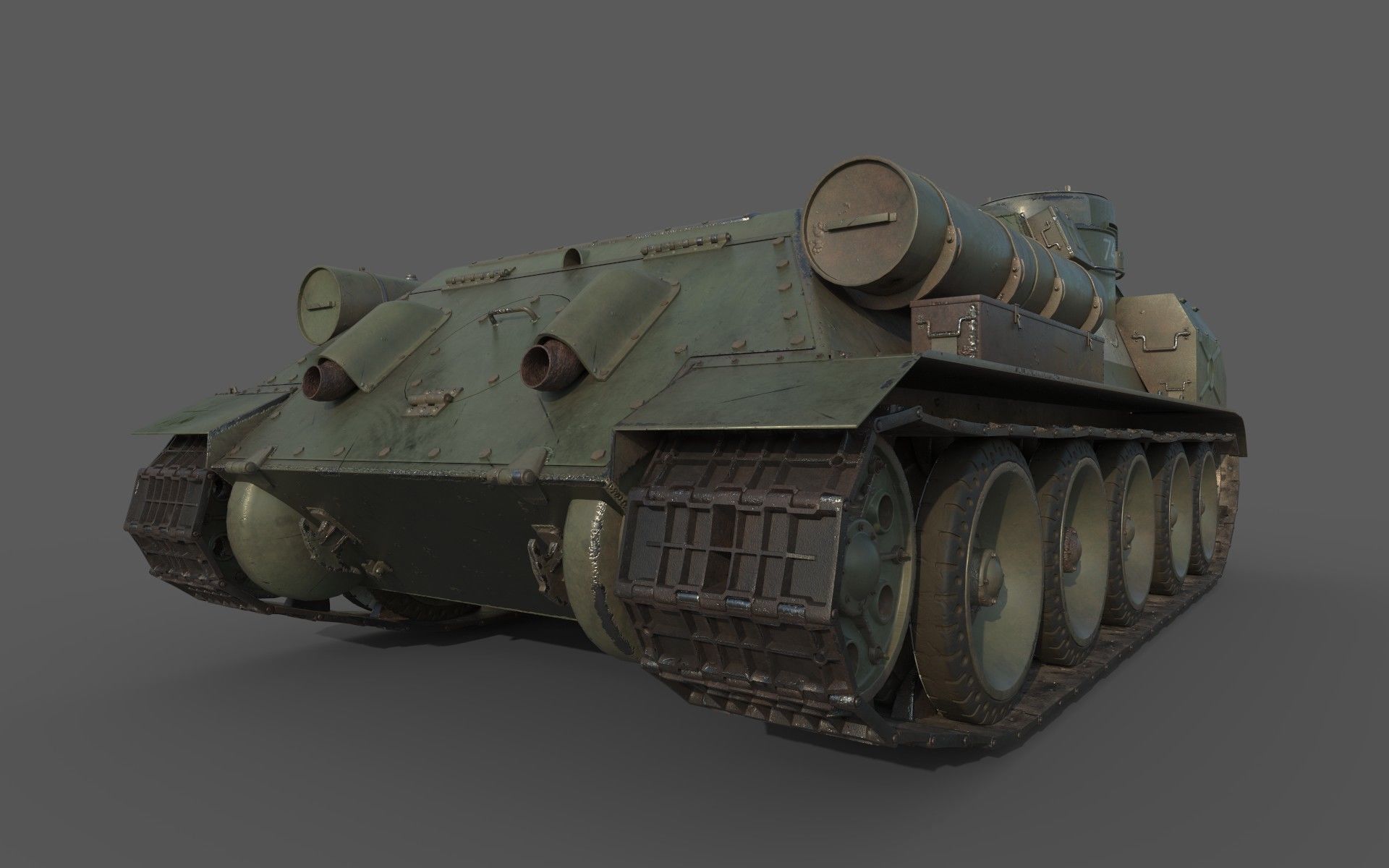 SU-100 USSR 3D model_7