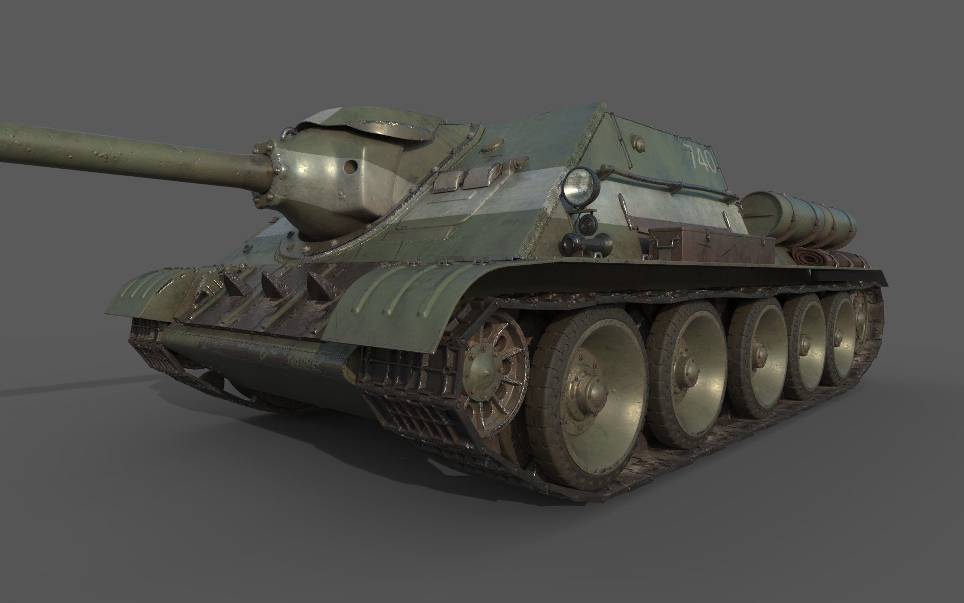 SU-100 USSR 3D model_2