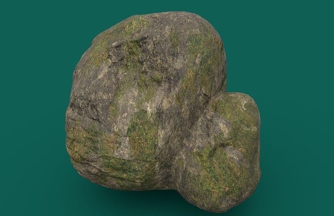 Mossy Rock 4 PBR  Low-poly 3D model