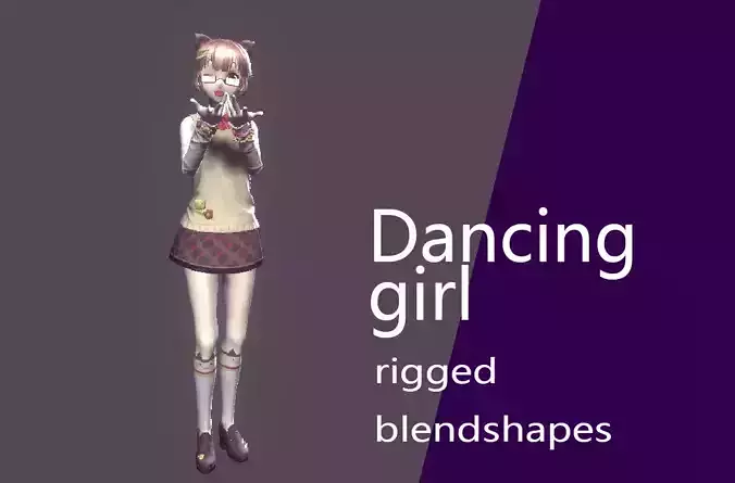 DanceGirl------Stylized character  3D model