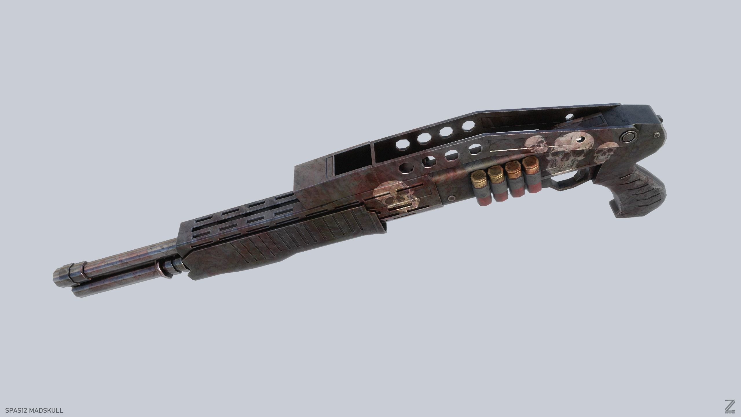 SPAS12 gun Low-poly 3D model_5