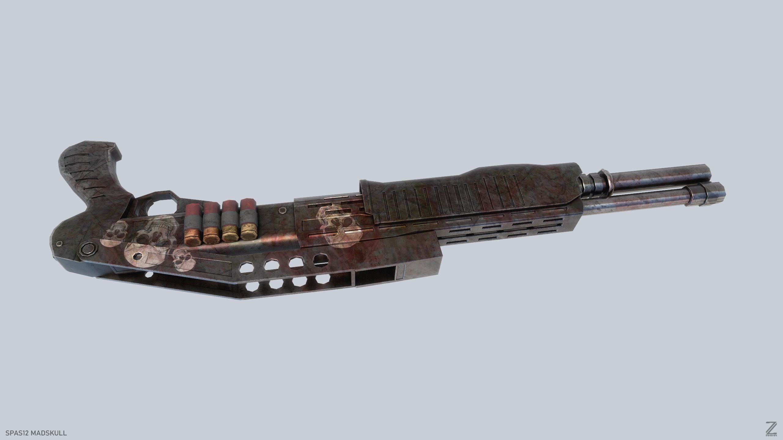 SPAS12 gun Low-poly 3D model_7