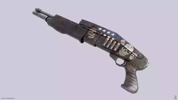 SPAS12 gun Low-poly 3D model