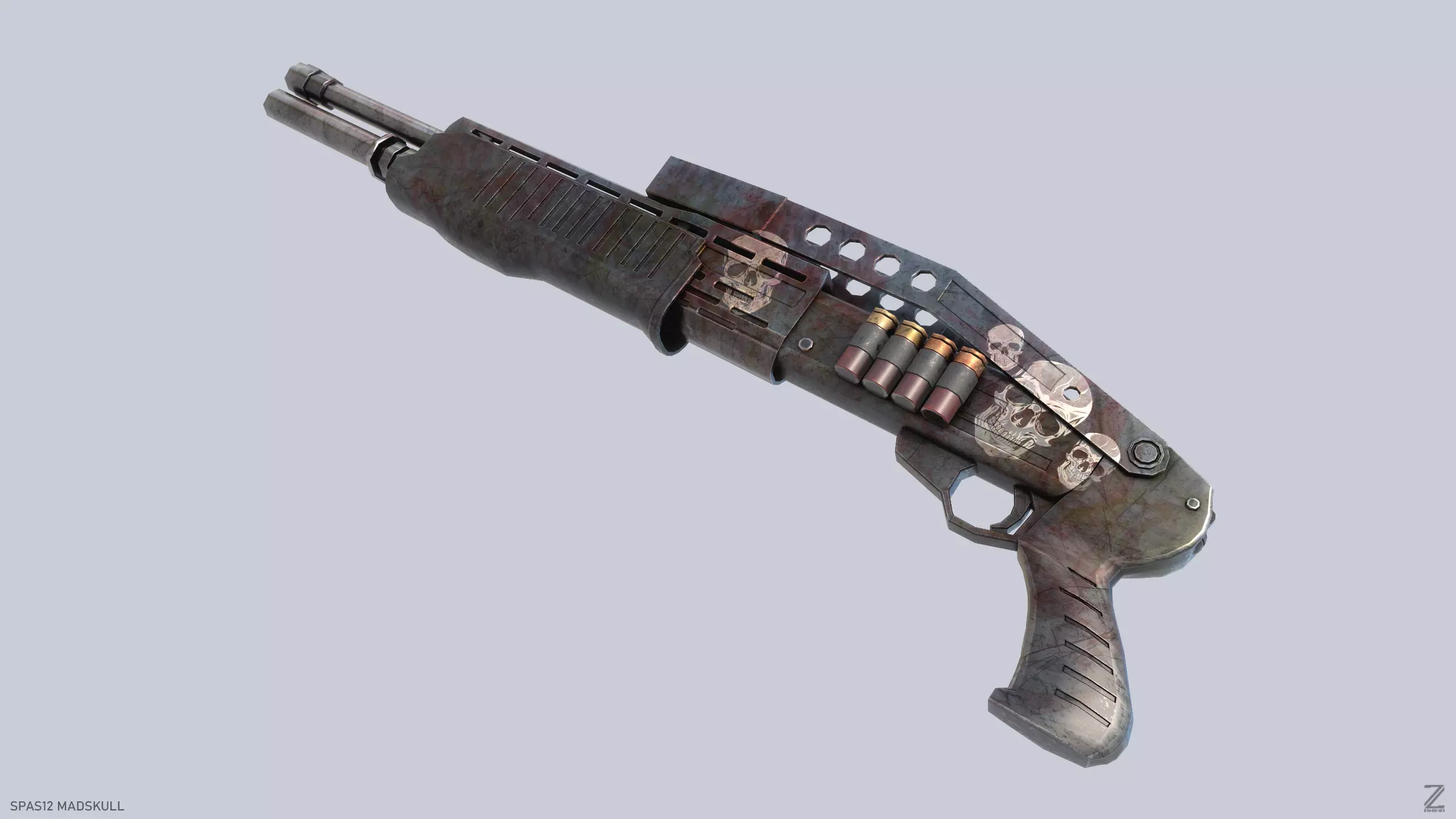 SPAS12 gun Low-poly 3D model_0