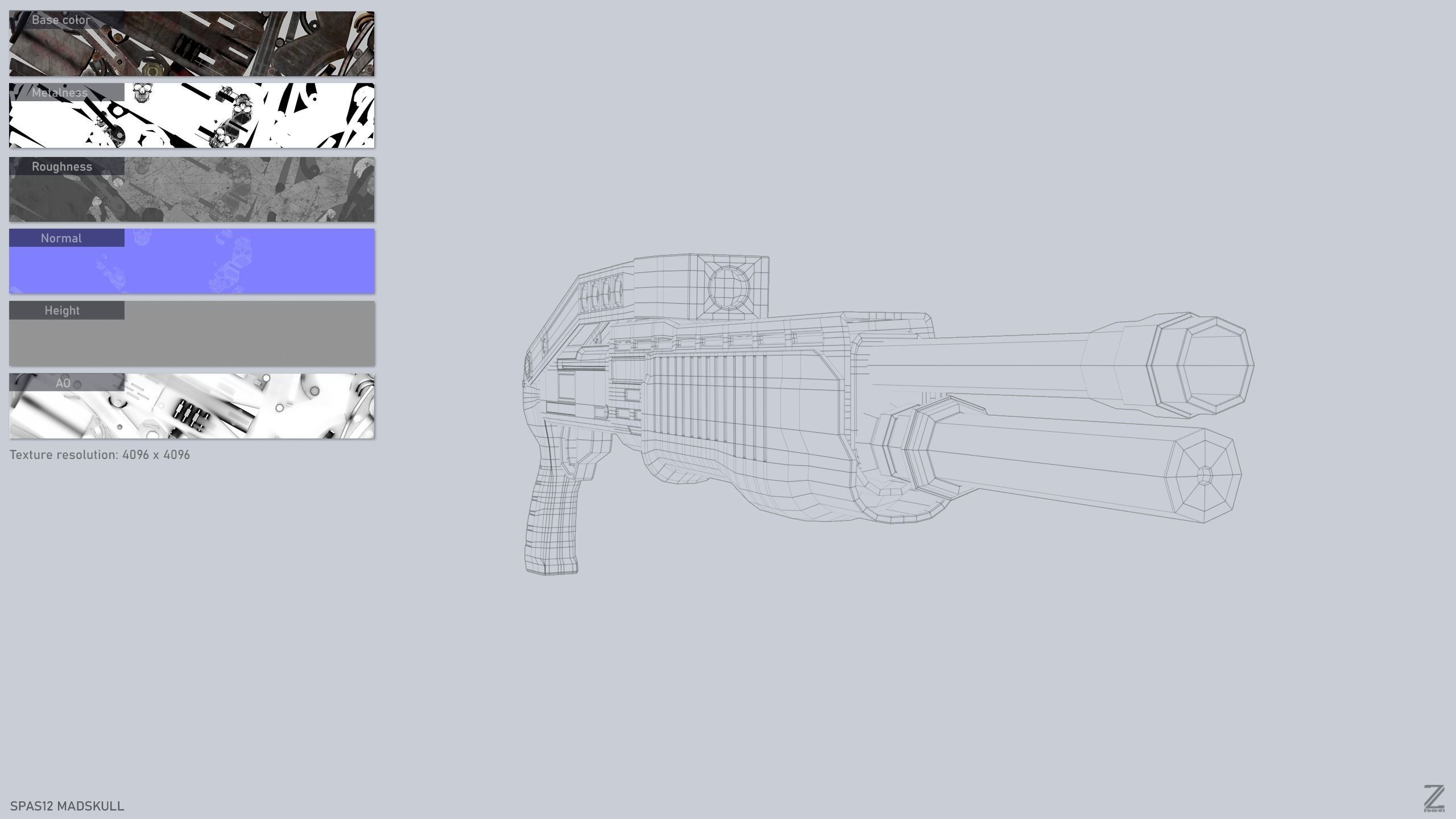 SPAS12 gun Low-poly 3D model_2