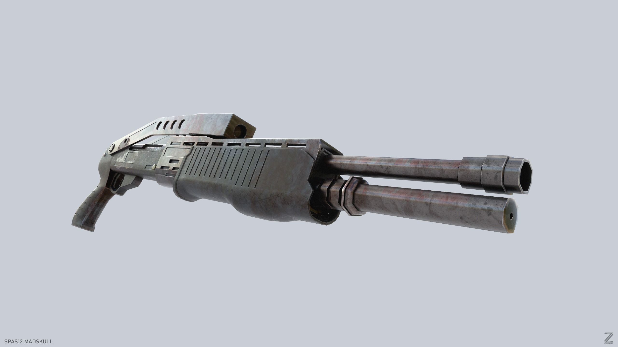 SPAS12 gun Low-poly 3D model_6