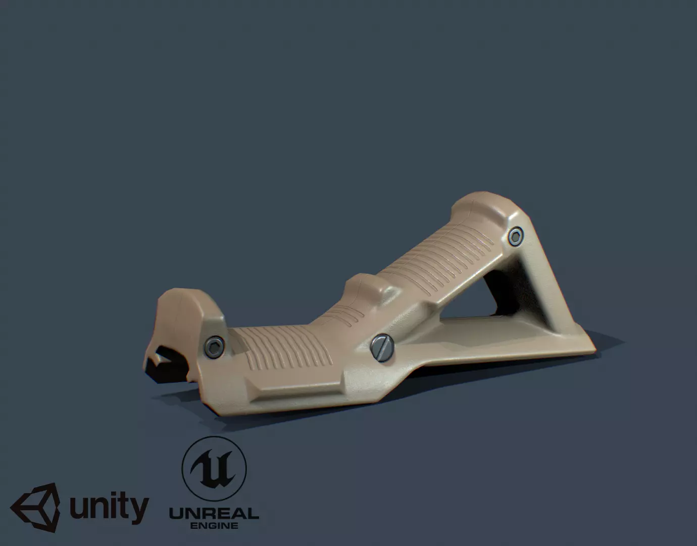 Angled Forp Grip Low-poly 3D model_0