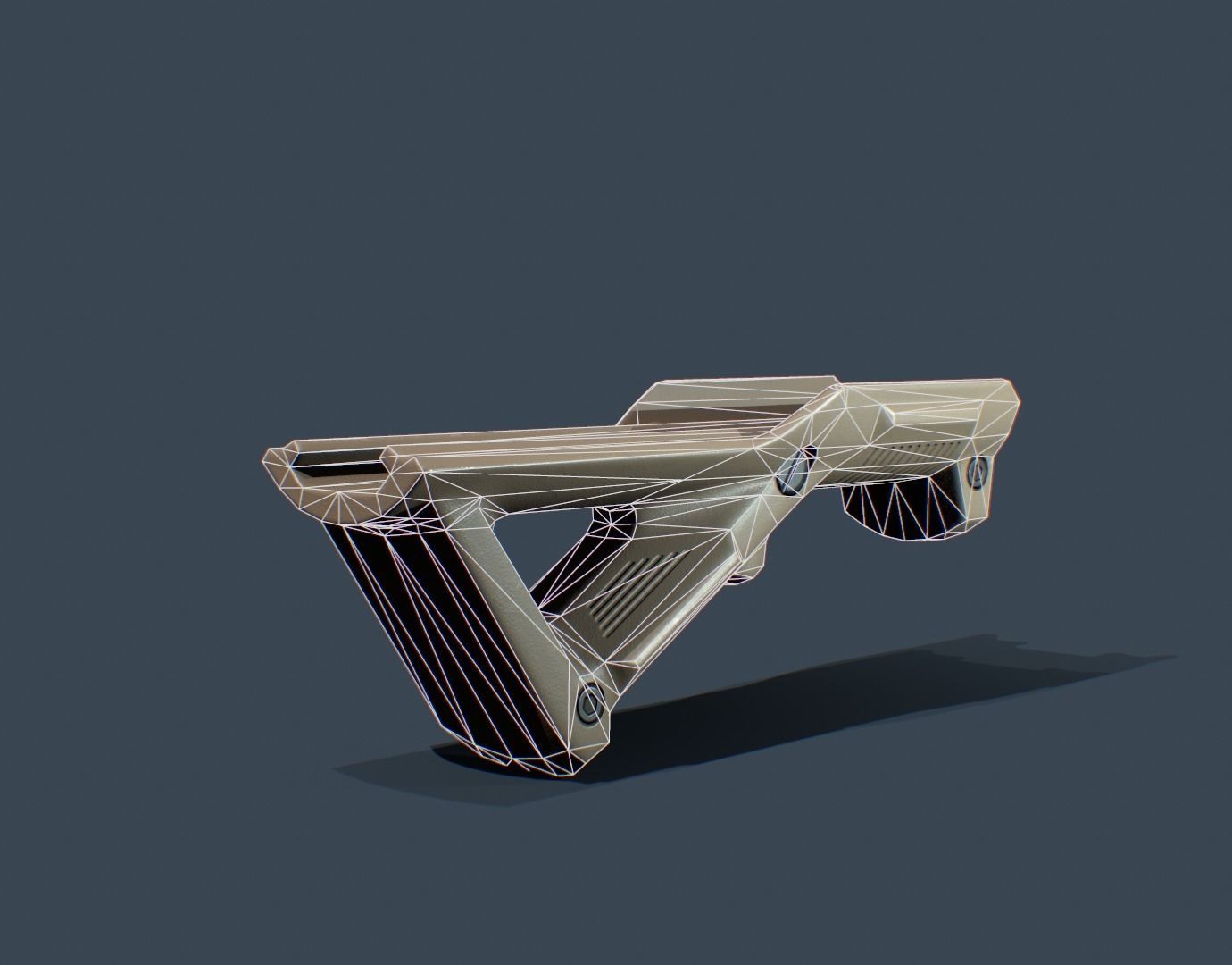 Angled Forp Grip Low-poly 3D model_9