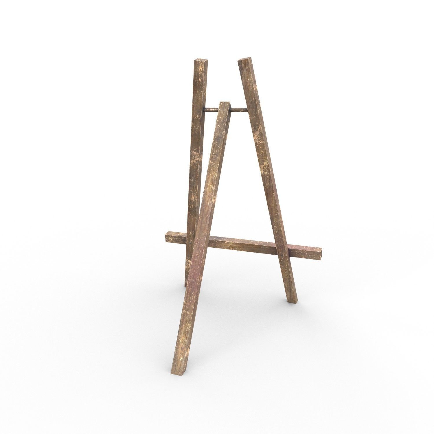 Easel - PBR wooden Low-poly 3D model_4