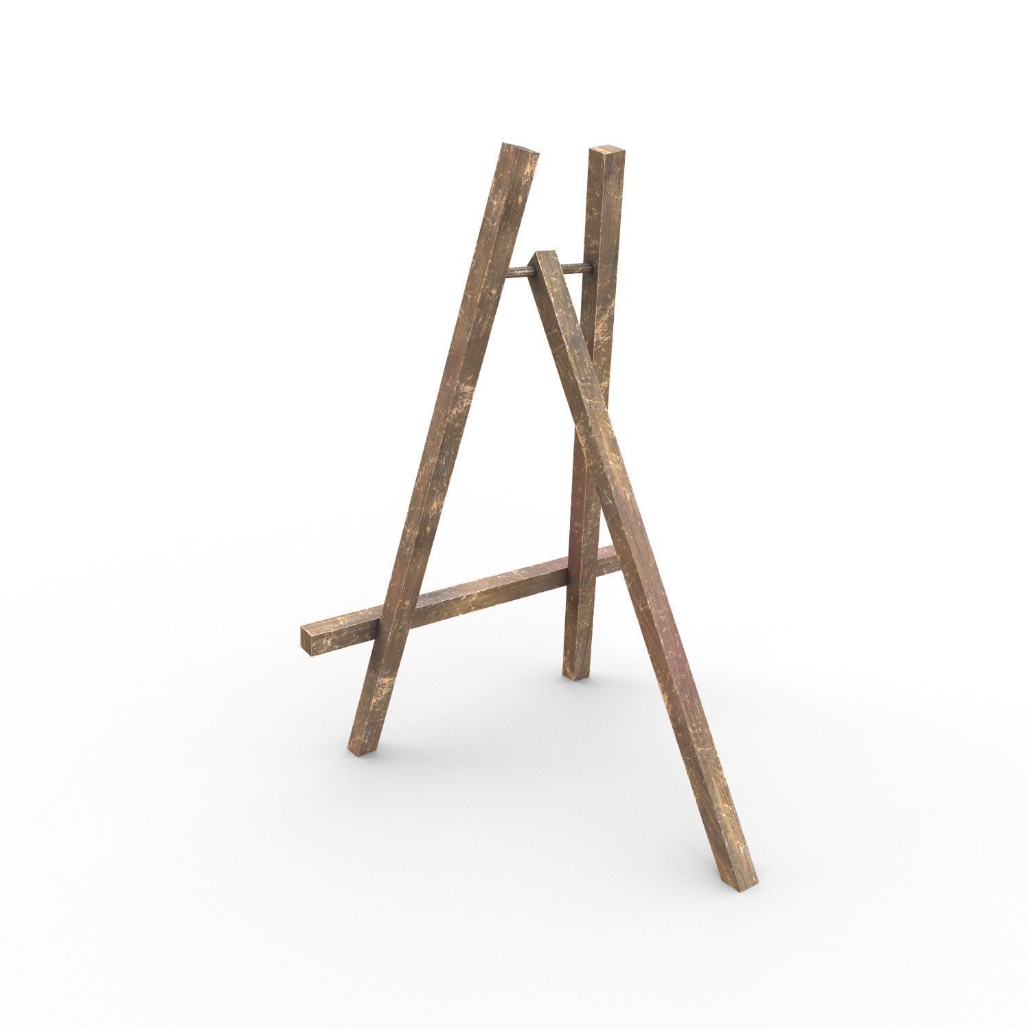 Easel - PBR wooden Low-poly 3D model_5
