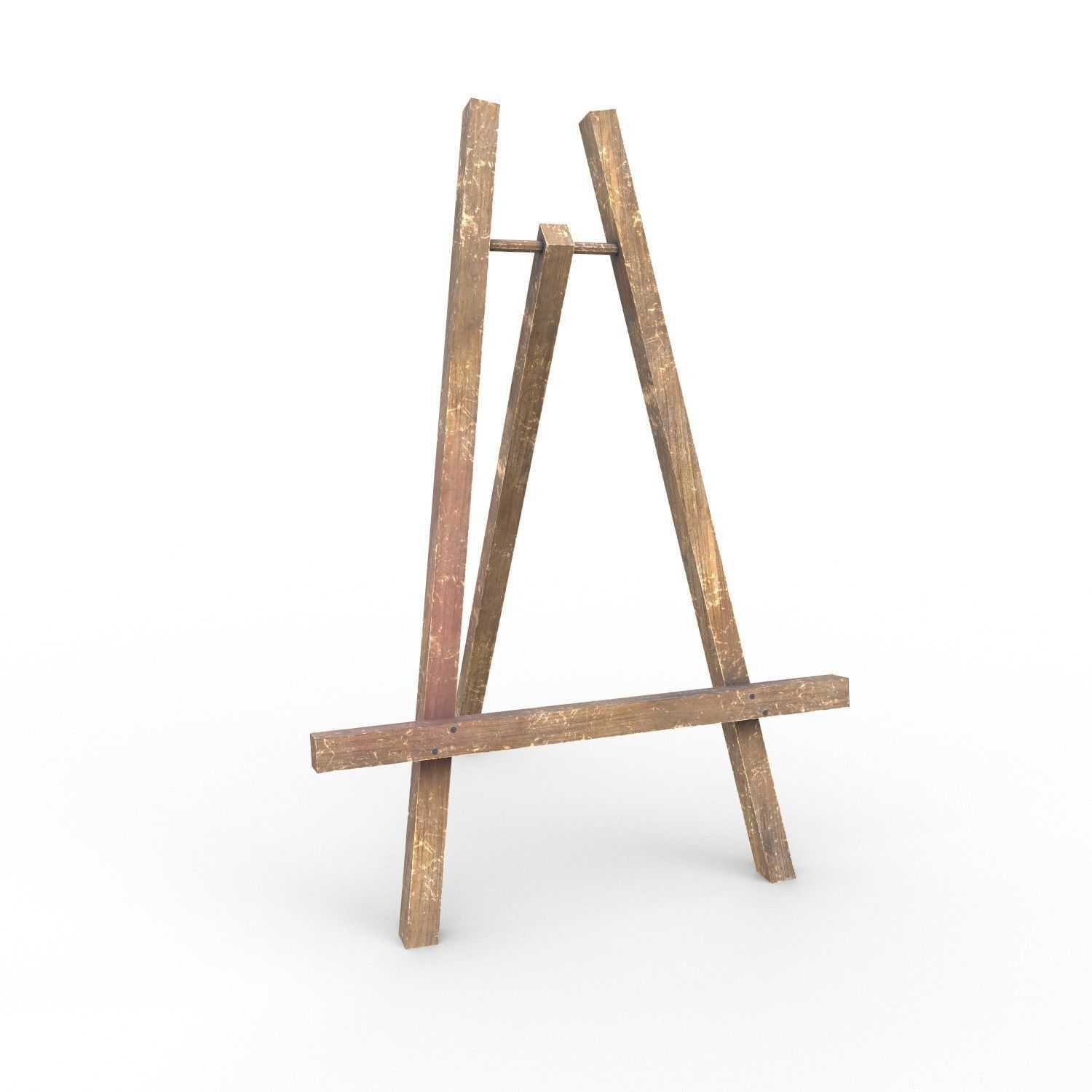 Easel - PBR wooden Low-poly 3D model_2
