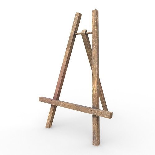 Easel - PBR wooden Low-poly 3D model
