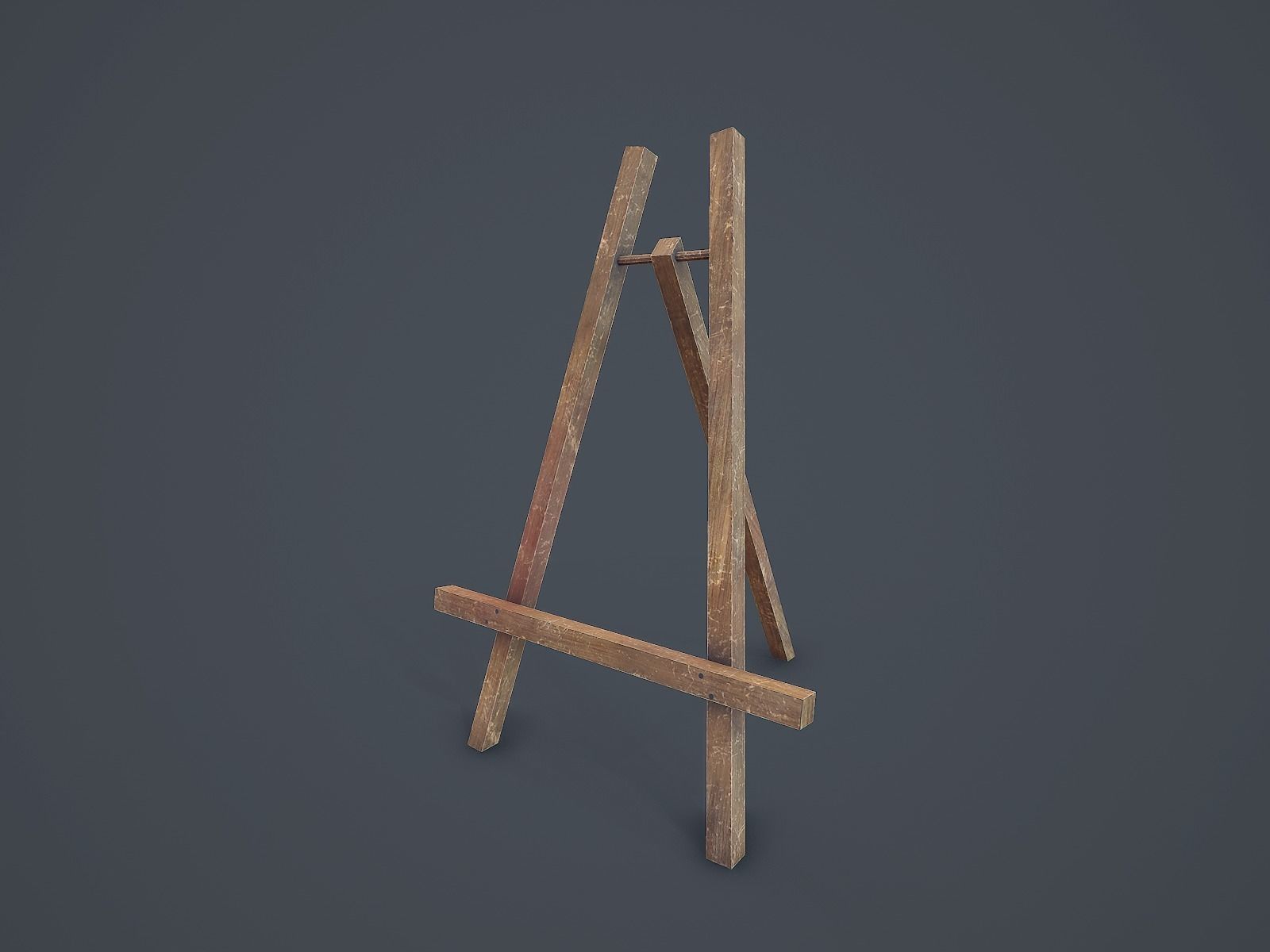 Easel - PBR wooden Low-poly 3D model_8