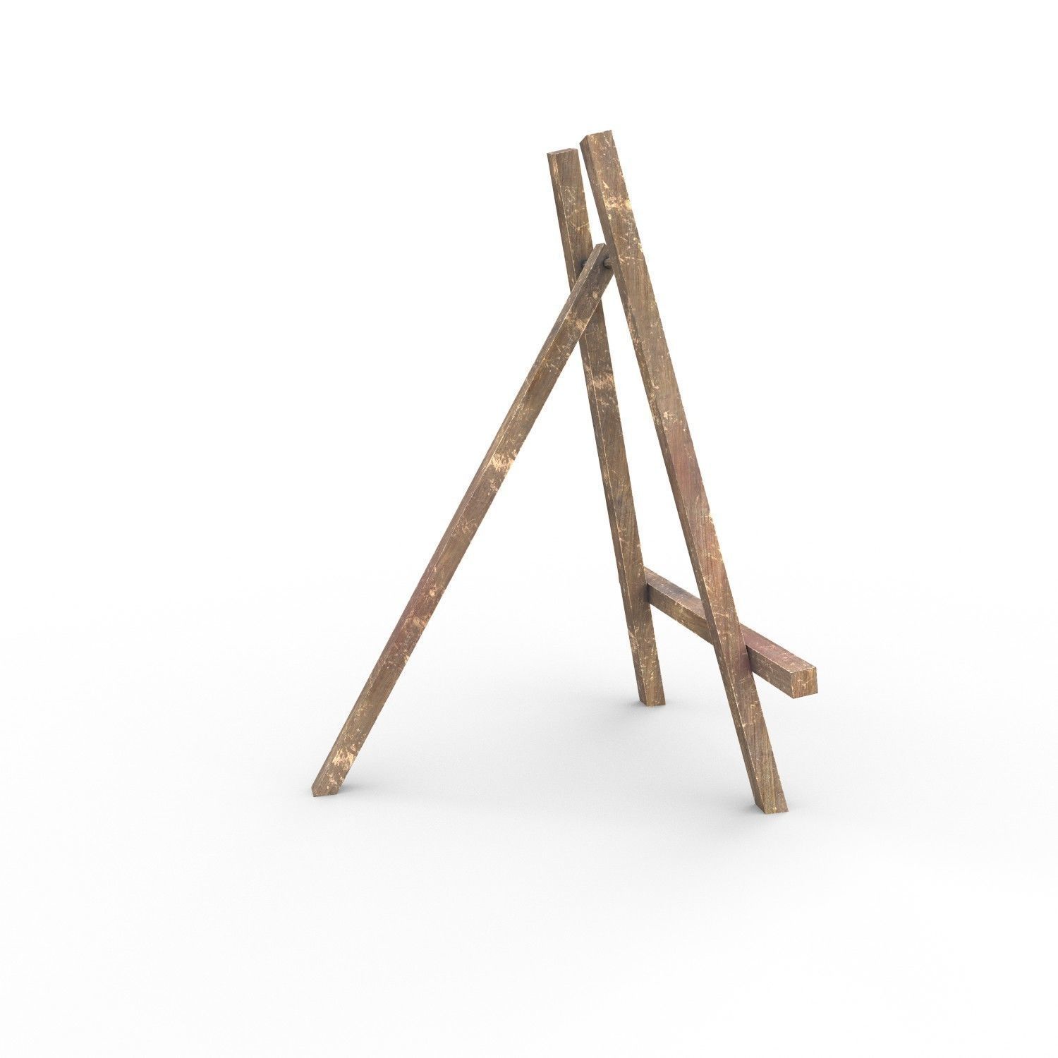 Easel - PBR wooden Low-poly 3D model_3