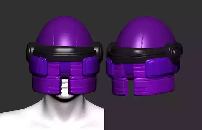 helmet high poly sculpt 3d printable ver 7 3D model