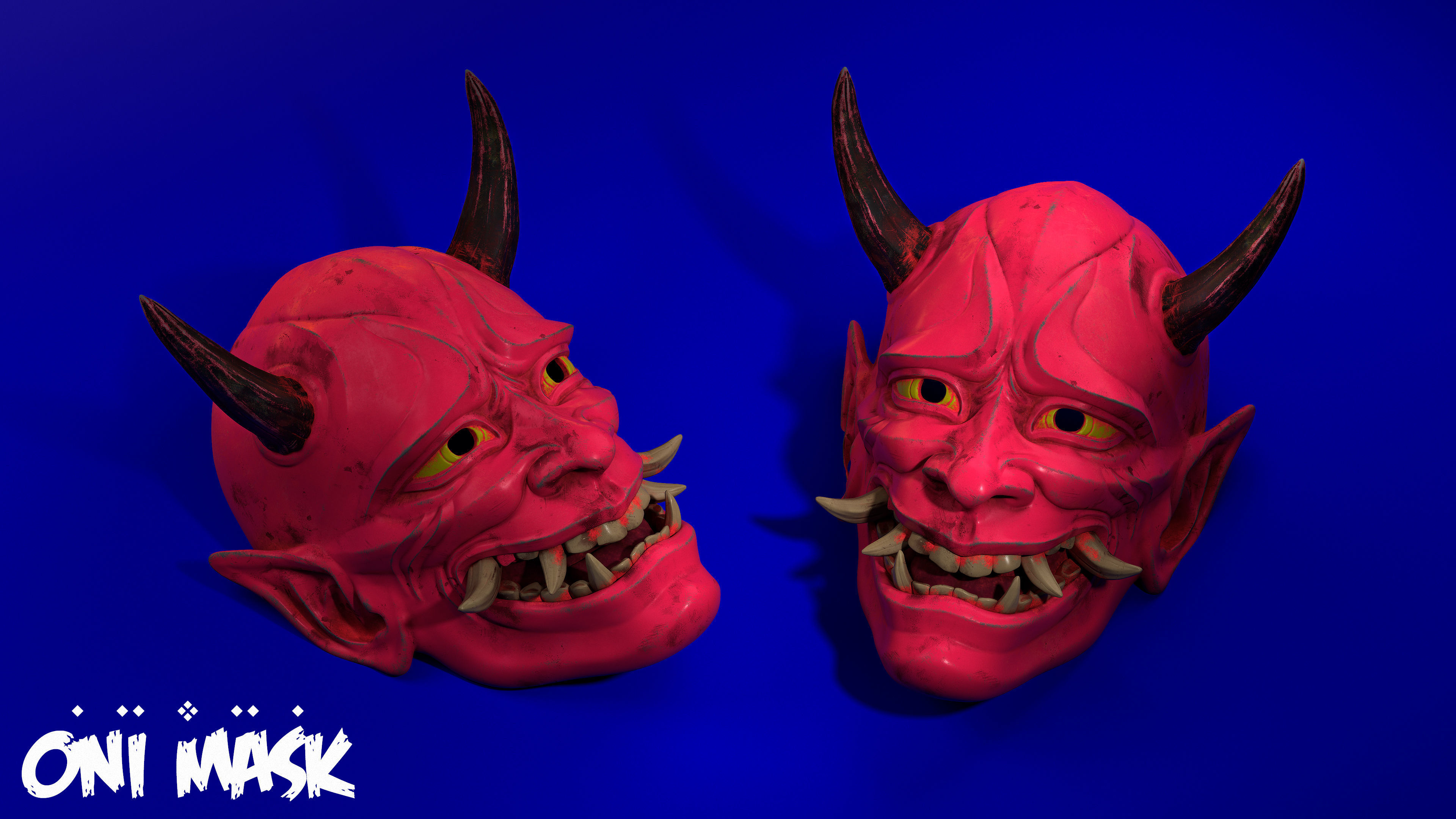Japan Oni Mask Cosplay 3D print model_1