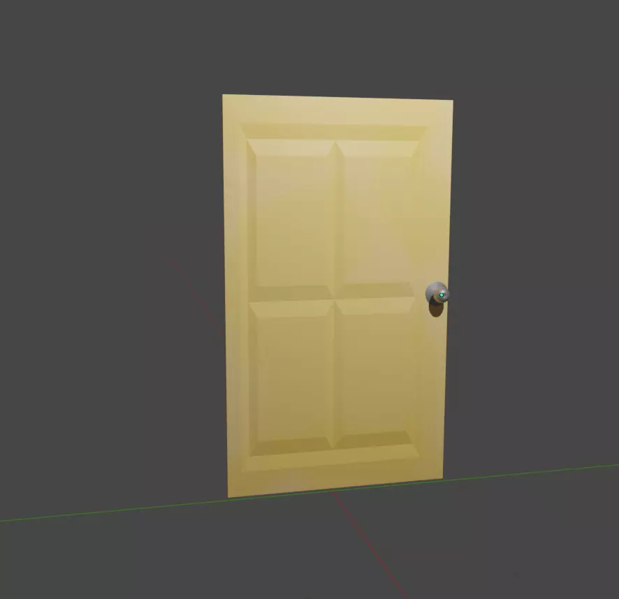 Free 3D door model Unity Blender Maya Unreal Engine 4 Free low-poly 3D model_0