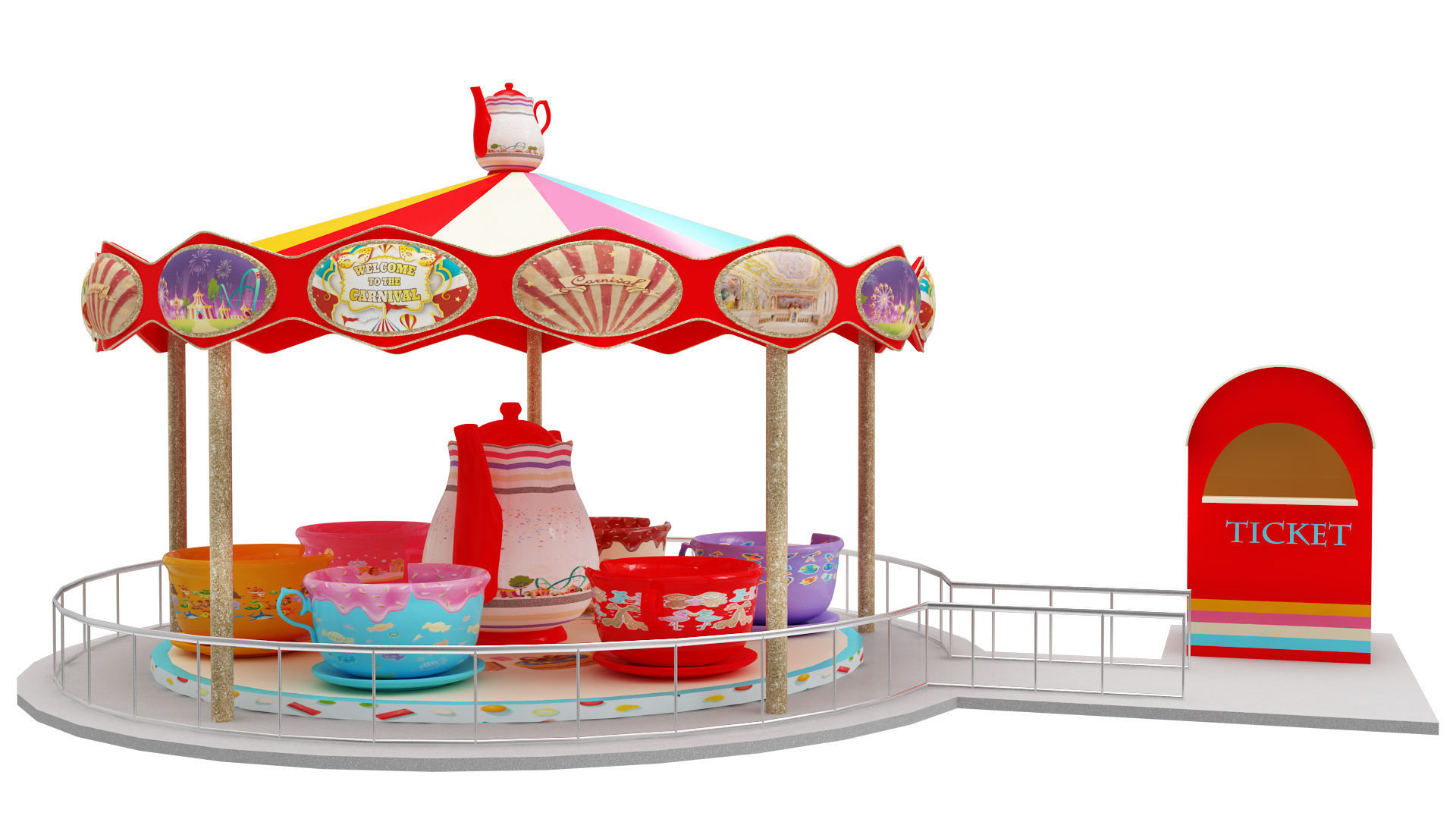3D model Tea Cup Ride VR / AR / lowpoly CGTrader