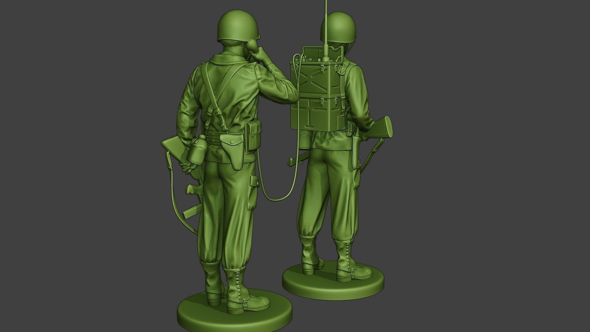 American engineer soldiers ww2 SCR-300 A9 3D print model_6