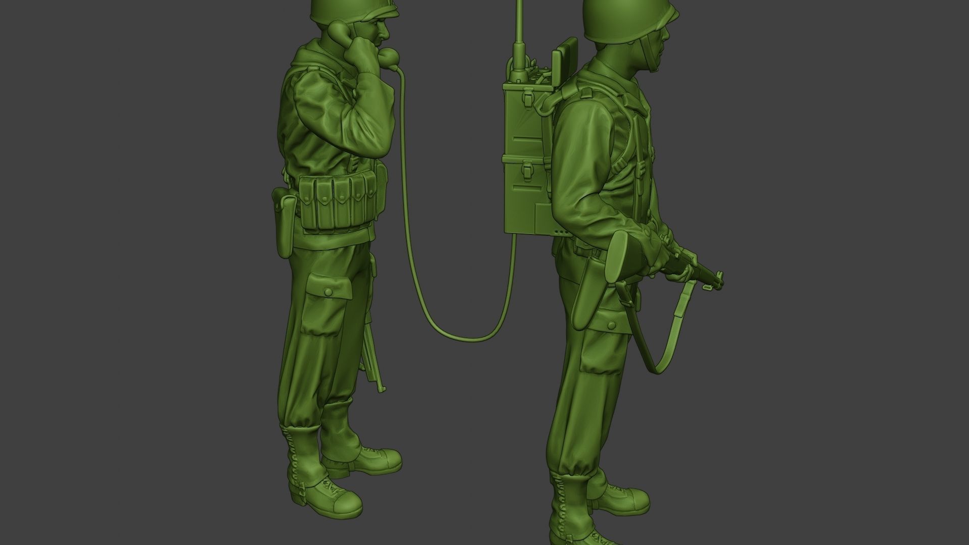 American engineer soldiers ww2 SCR-300 A9 3D print model_29