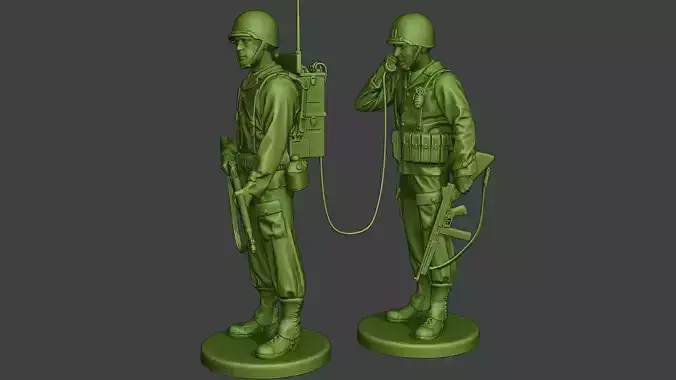American engineer soldiers ww2 SCR-300 A9 3D print model