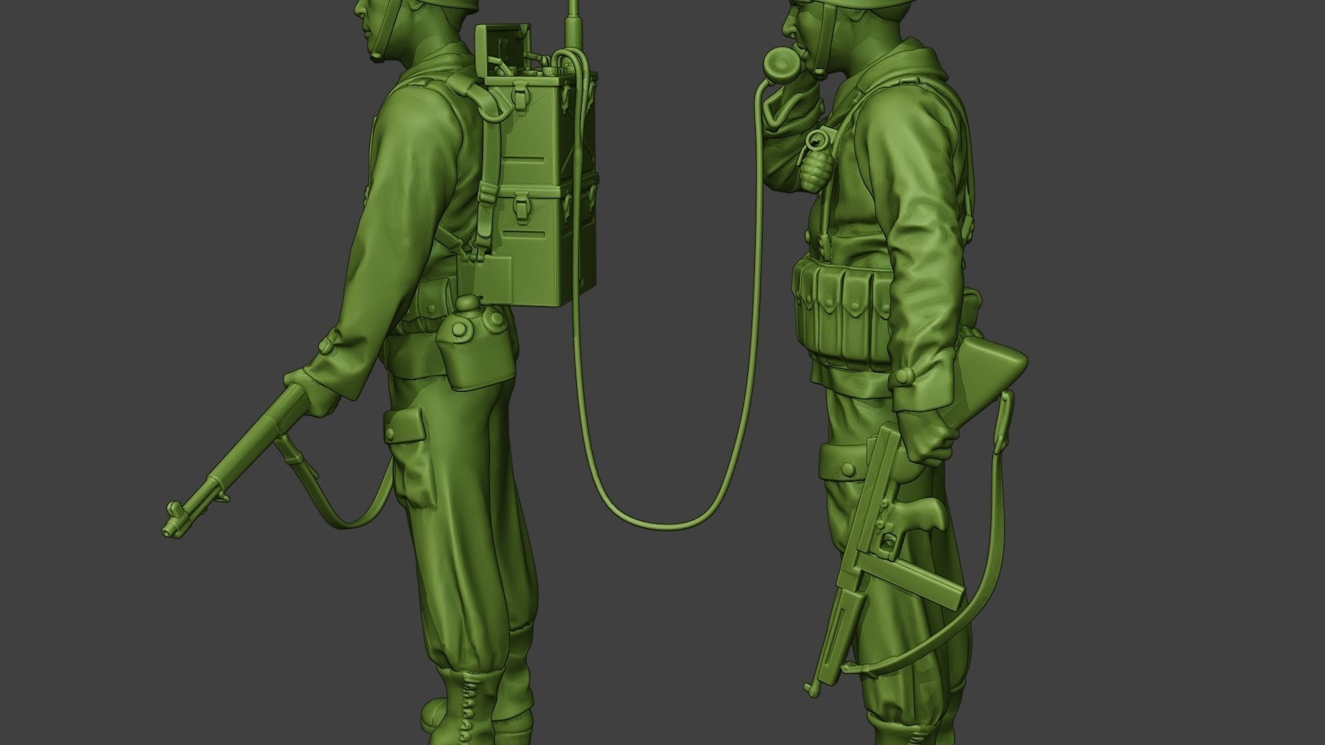 American engineer soldiers ww2 SCR-300 A9 3D print model_25