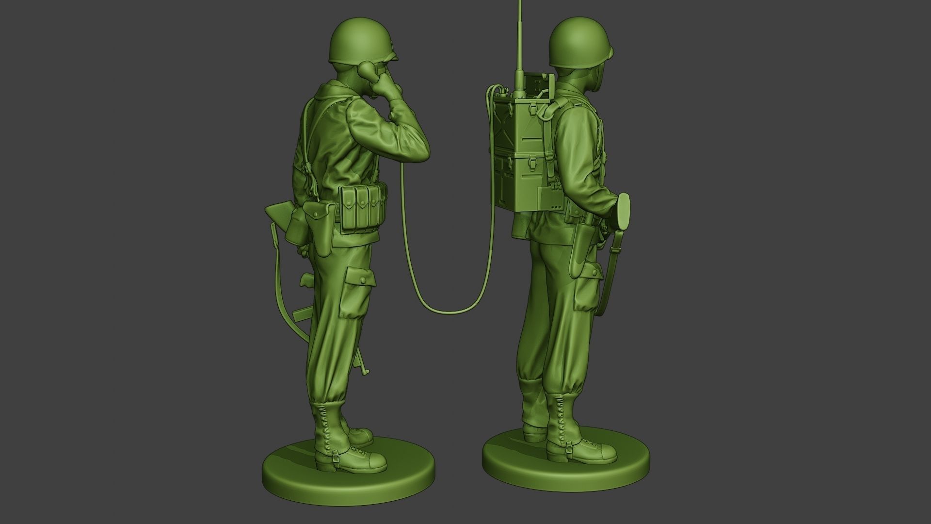 American engineer soldiers ww2 SCR-300 A9 3D print model_7