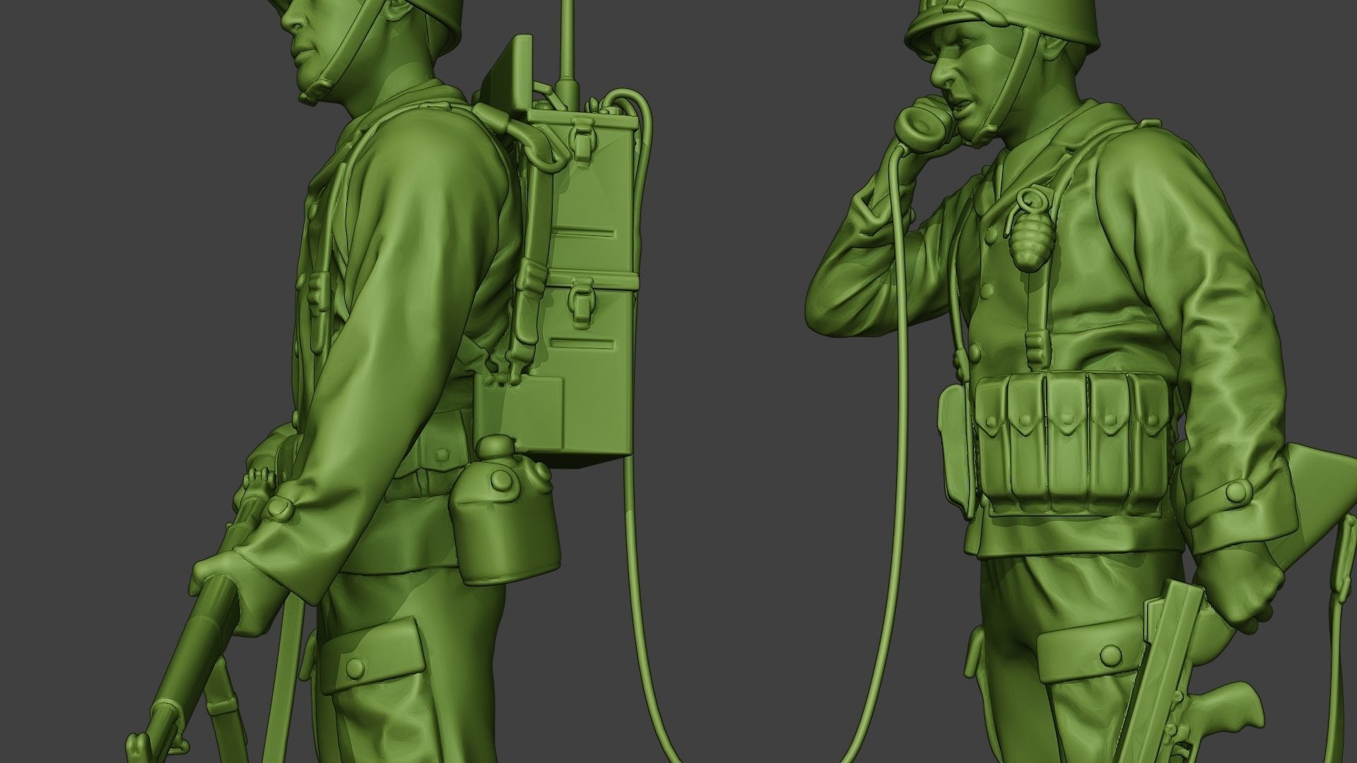 American engineer soldiers ww2 SCR-300 A9 3D print model_16