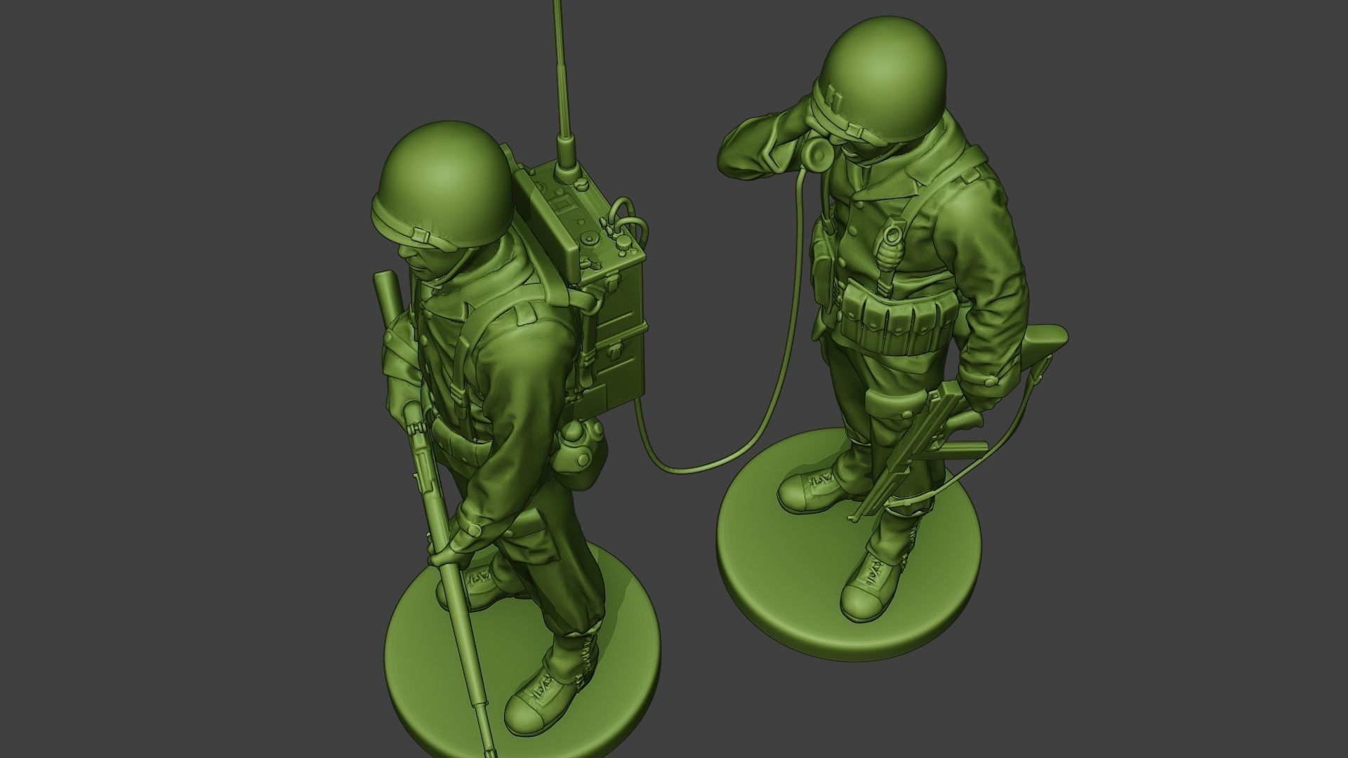 American engineer soldiers ww2 SCR-300 A9 3D print model_14