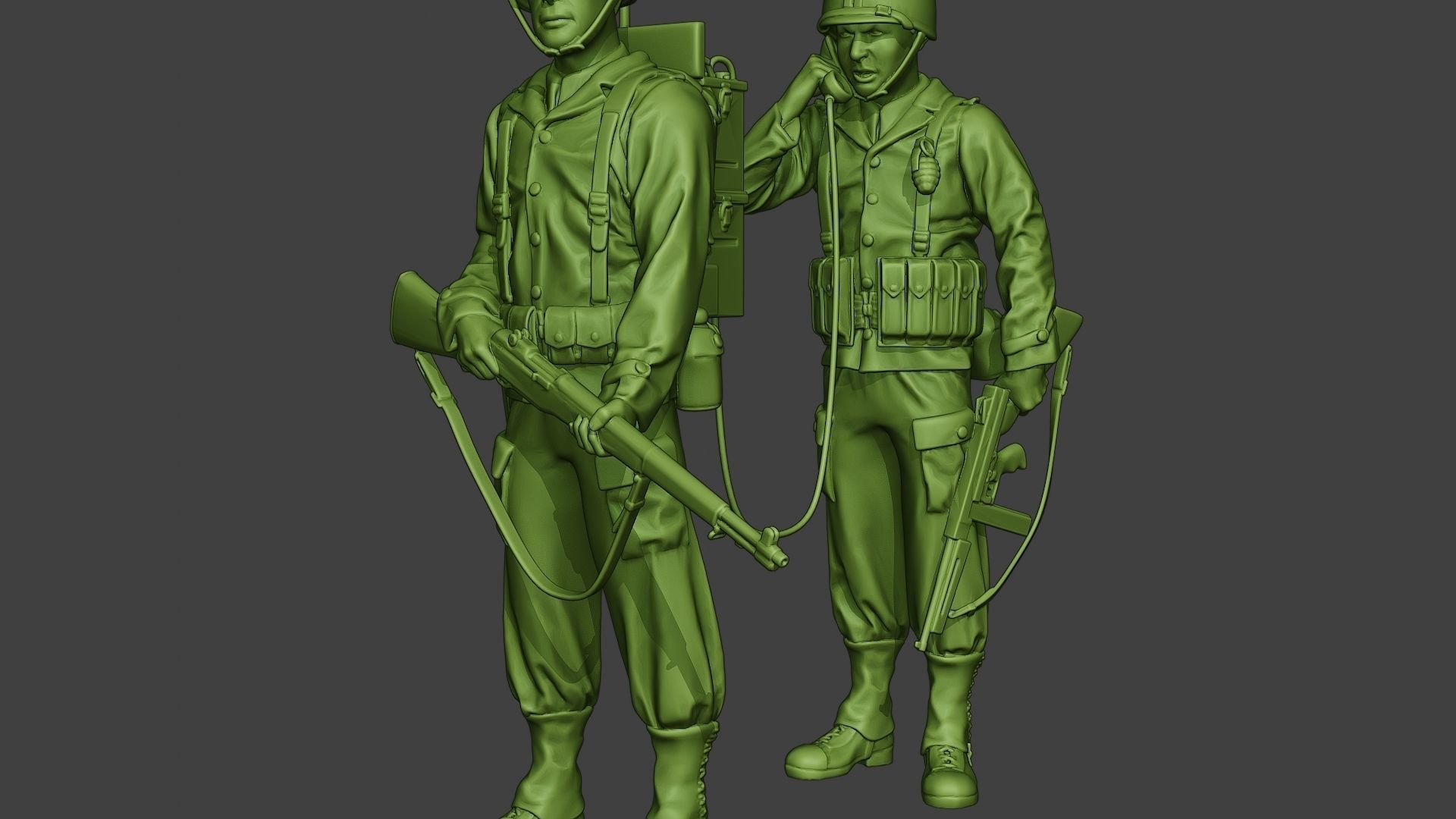 American engineer soldiers ww2 SCR-300 A9 3D print model_26