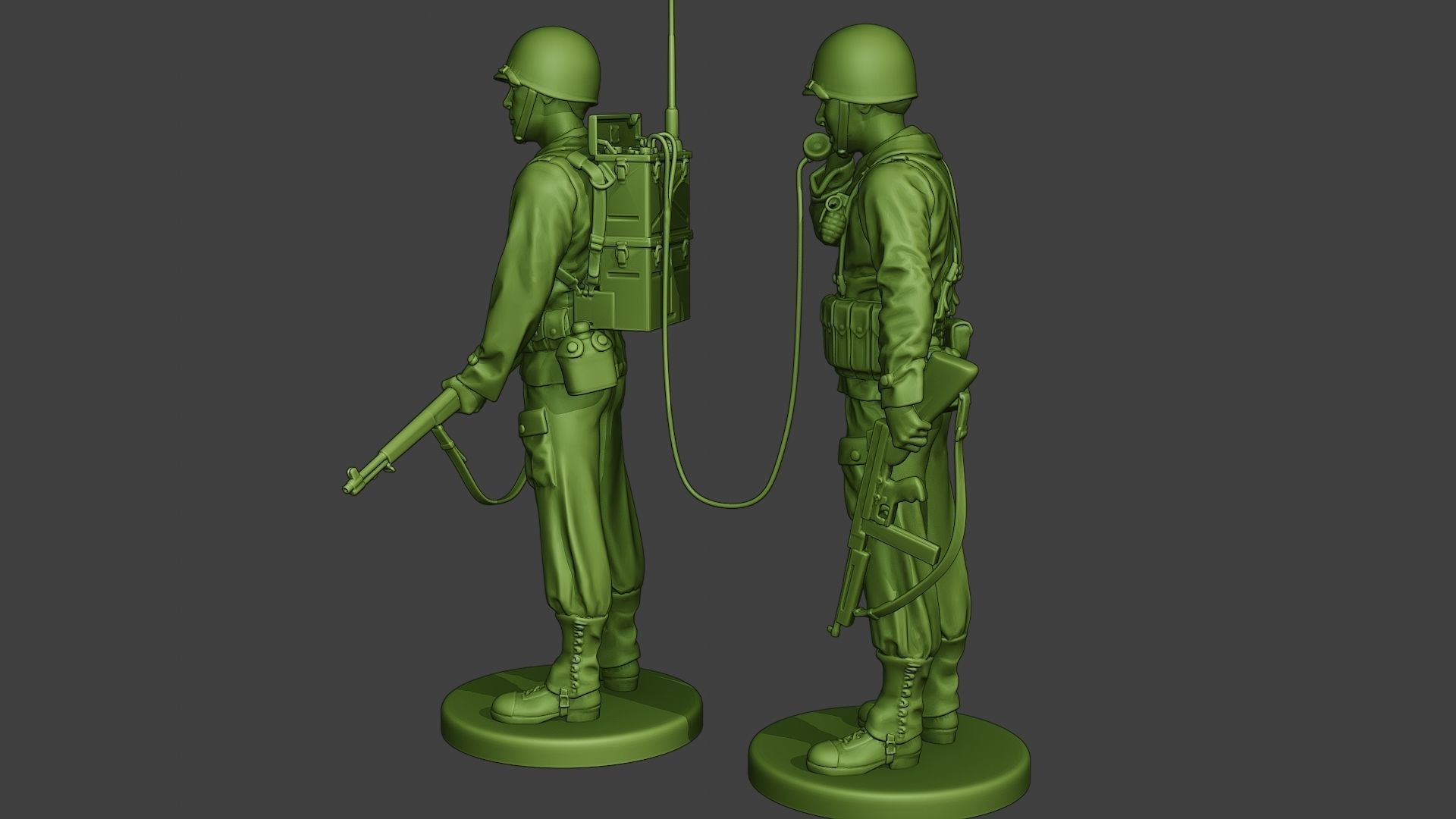 American engineer soldiers ww2 SCR-300 A9 3D print model_3
