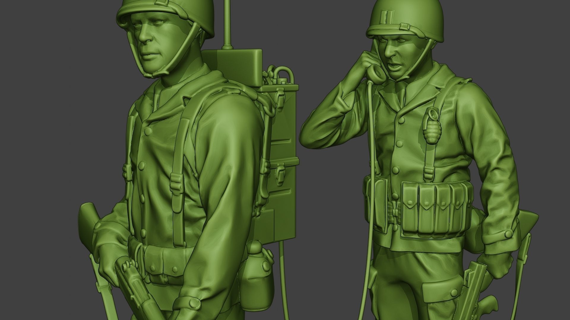 American engineer soldiers ww2 SCR-300 A9 3D print model_17