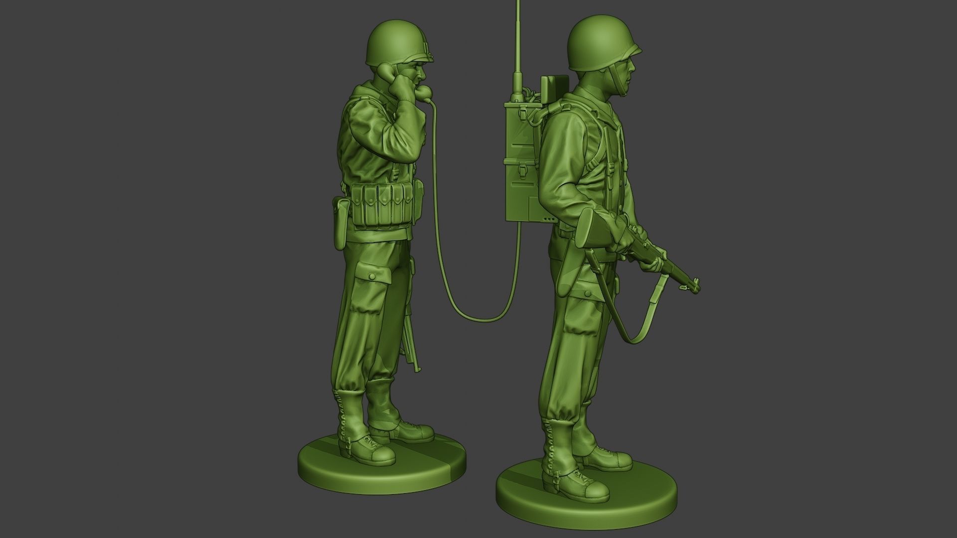 American engineer soldiers ww2 SCR-300 A9 3D print model_8