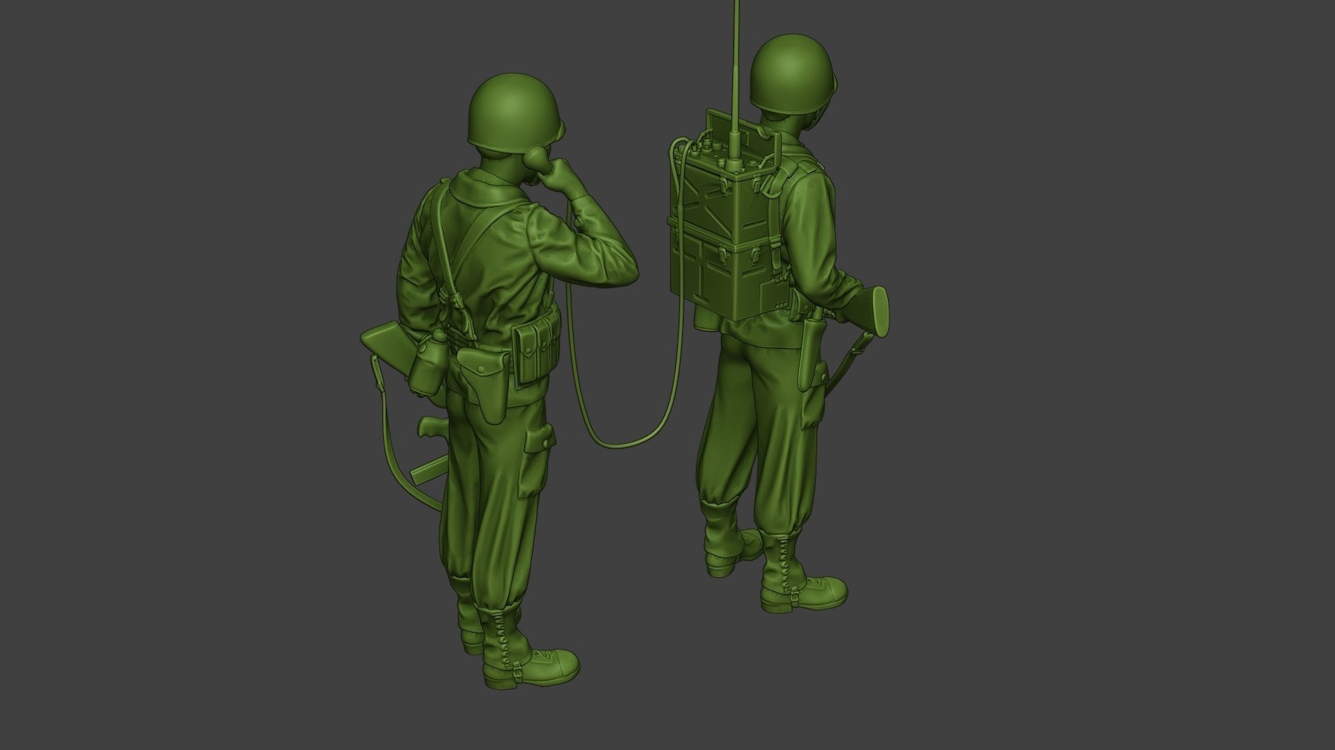 American engineer soldiers ww2 SCR-300 A9 3D print model_31