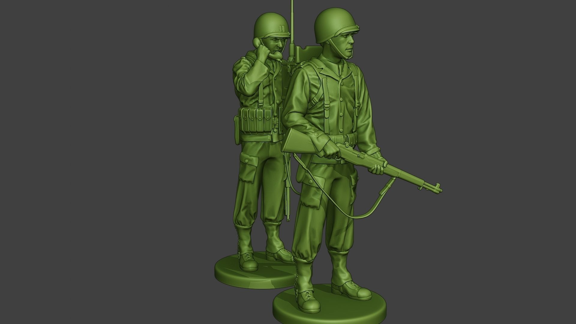 American engineer soldiers ww2 SCR-300 A9 3D print model_9
