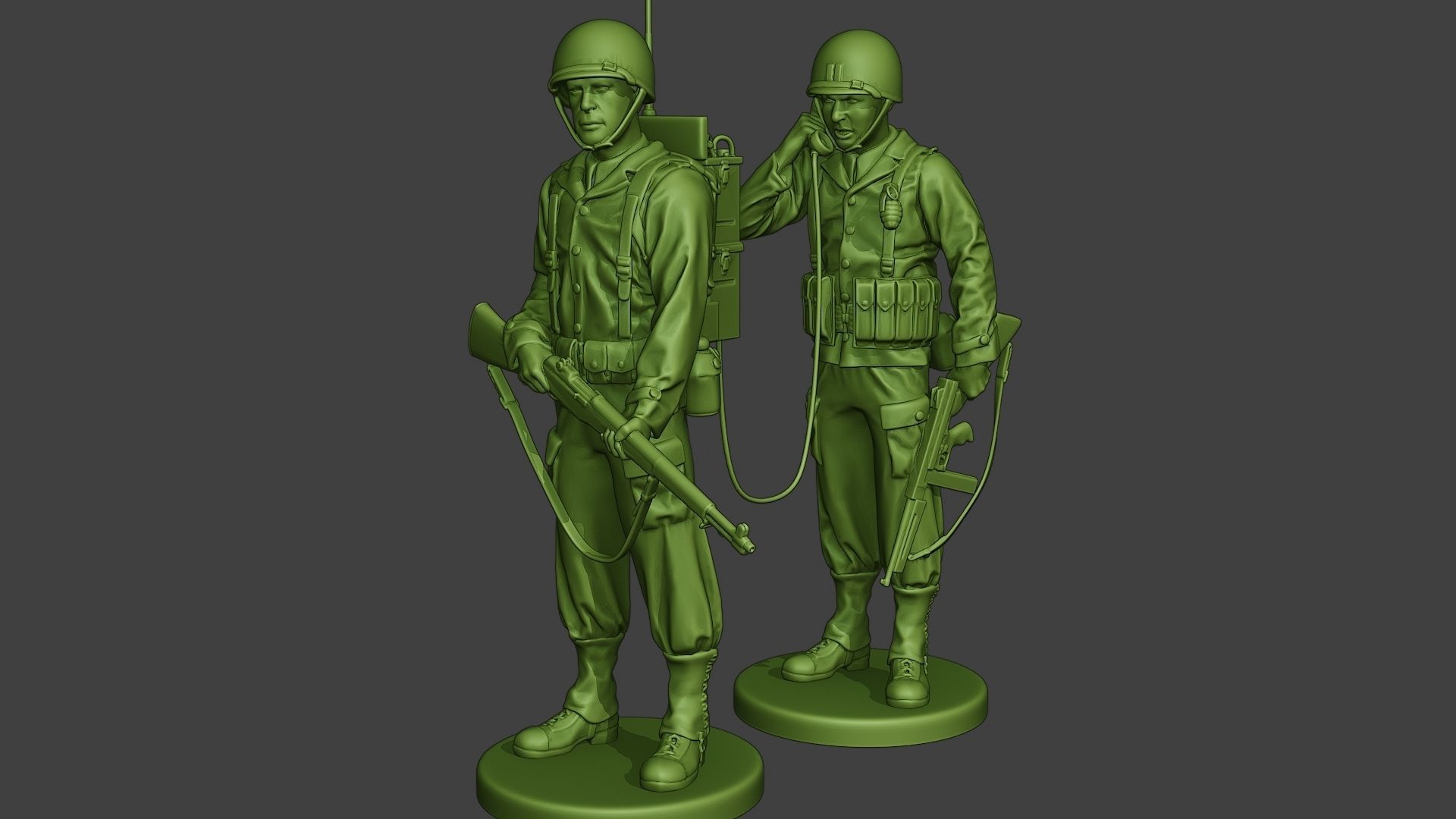 American engineer soldiers ww2 SCR-300 A9 3D print model_2