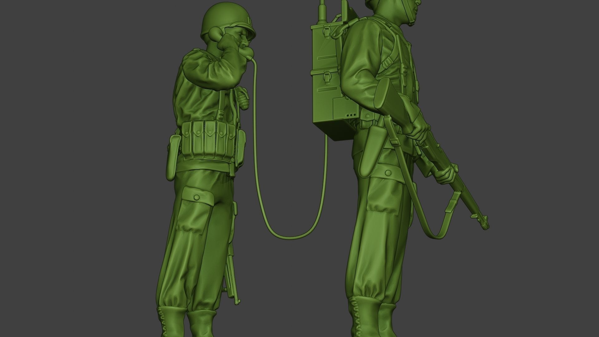 American engineer soldiers ww2 SCR-300 A9 3D print model_28
